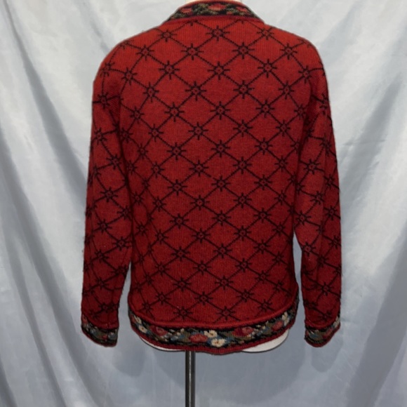 icelandic red wool sweater coat - Picture 3 of 3